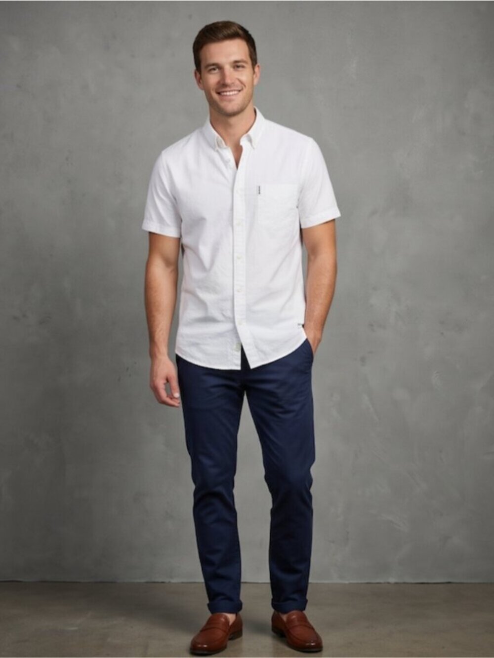 Ben Sherman White Short Sleeve Oxford Shirt – Classic Mod Button-Down